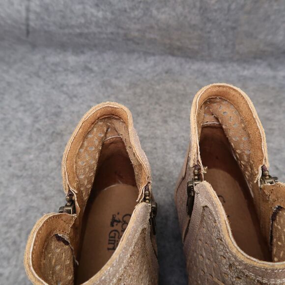 Corkys Shoes Womens 10 Booties Fashion Leather Double Zip Perforated Block Heel - Picture 16 of 16